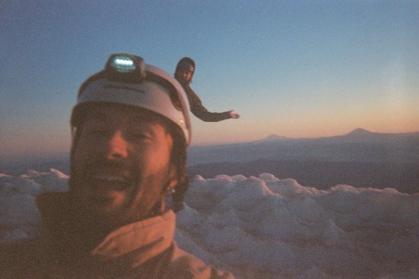 Atop Mount Hood losing it with the altitude