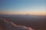 View from top of Mount Hood with Mount Rainier in the distance