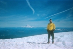 Atop Mount Adams with Mount Rainier in the distance